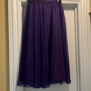 Royal Purple Chiffon Lined Skirt maxi Size Medium